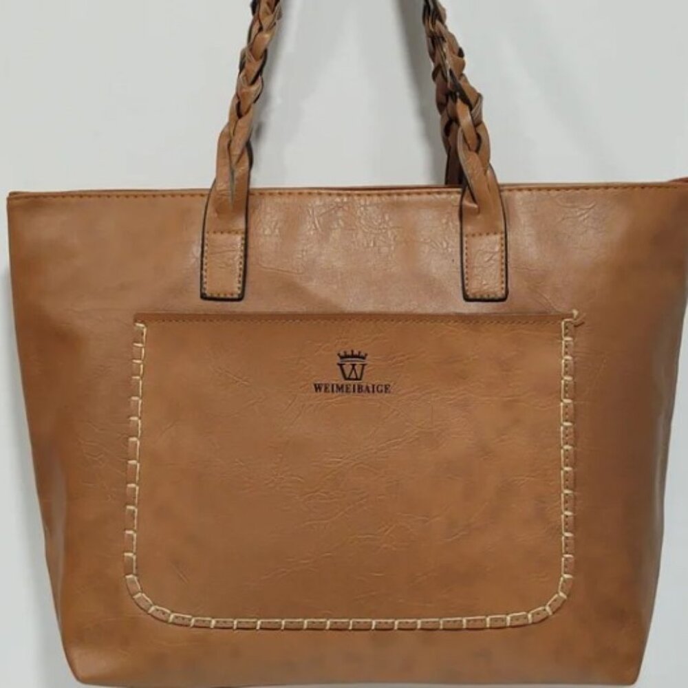 Brand NEW Weimeibaige Vegan Leather Tote Bag, Large